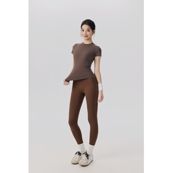 Women's Slim Fit Short Sleeve Workout T Shirt Breathable Quick Dry Athletic Top for Yoga Fitness in White