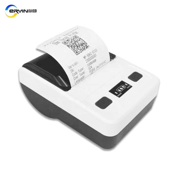 58mm Black Thermal Printer for Smartphone 70-90mm/s Print Speed Portable Mini Printer