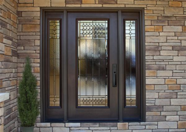 Elegant Modern Solid Wood Entrance Doors , Solid Wood Interior Doors With Glass