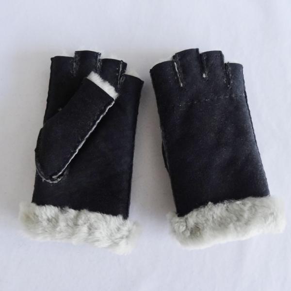 Wholesale promotional Shearling Sheepskin Gloves sheepskin fingerless gloves