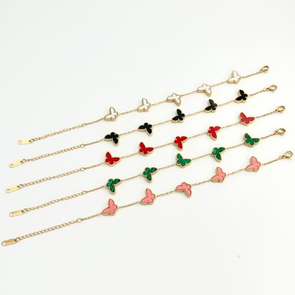 Stainless Steel Butterfly Necklace Earrings Bracelet Butterfly Jewelry Set For Women