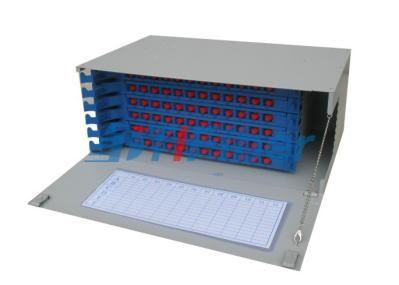 Painel de remendo de fibra da montagem em rack do SC ODF com a bandeja da tala da fibra de 12 núcleos