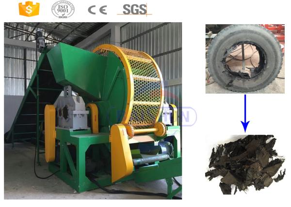 High efficiency tractor tire waste tyre shredder manufacturer with CE
