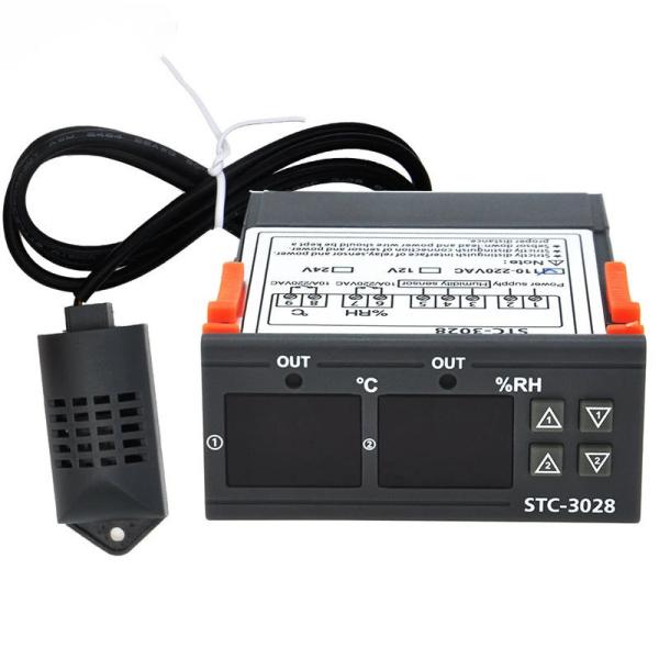 STC-3028 AC 220V DC 12V-24V Digital Humidity Controller Dual Power Monitoring Device