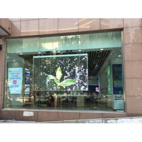 P10.42mm Transparent Glass LED Display 9216 Dot/M2 for Advertising