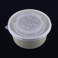 Caixas de salada de papel de parede com tampa redonda Container de macarrão Kraft 1300ml
