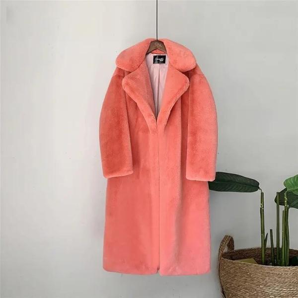                  2023 Winter Women Coat Luxury Vegan Fur Coat Faux Mink Fur Women Long Faux Fur Coat for Ladies             