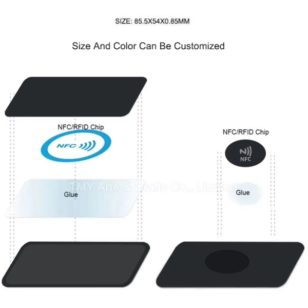 Custom Printed Blank Printable PVC Plastic NFC Business Card With NFC 213/215/216 Chip Sticker