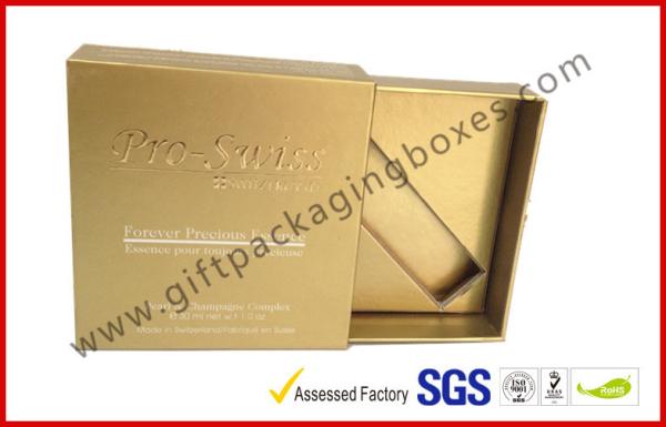 Customized Embossed Logo Golden Paper Rigid Gift Packaging Boxes for USB