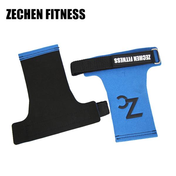 Blue Ethos Leather Hand Grips Suede Microfiber Crossfit Lifting Gloves Palm Protect