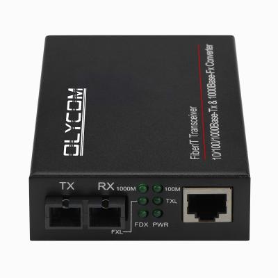 2 portas Gigabit Ethernet Media Converter Duplex não gerenciado SingleMode Multimode SC Port