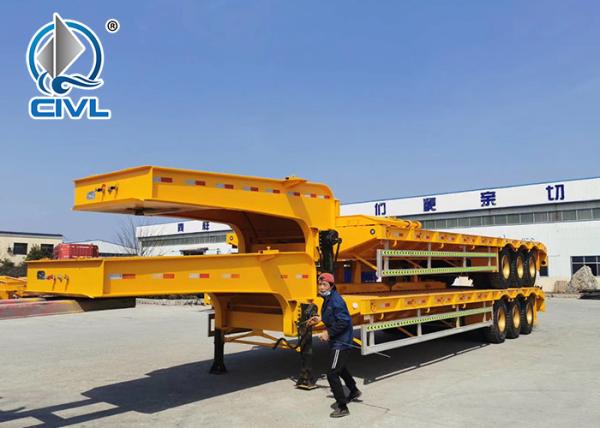 SINO TRUK Utility 3 Axles Semi Trailer Trucks / Flat Low Bed Trailer