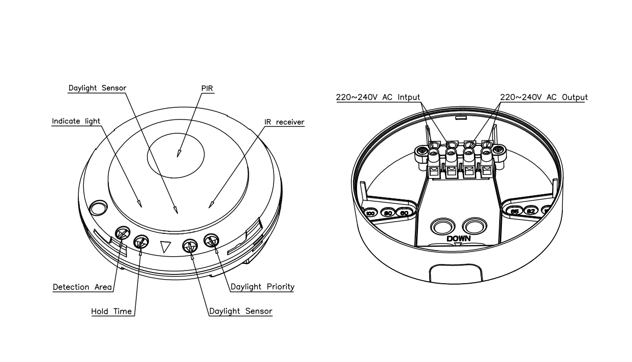 Max. mounting height up to 30m PIR High Bay 360° Sensor High bay PIR detectors