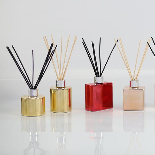 Electroplating Bottle Home Scent Diffuser / Luxury Reed Diffuser With Customized Box