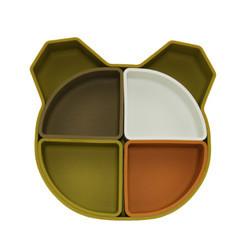 O urso Panda Shape Toddler Silicone Plates ajustou Eco não tóxico amigável