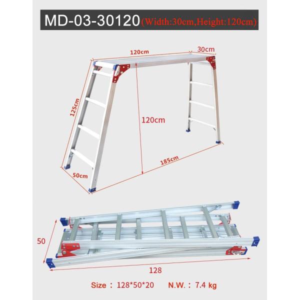 120cm Height Foldable Work Platform Stool for Car Washing and Household Climbing
