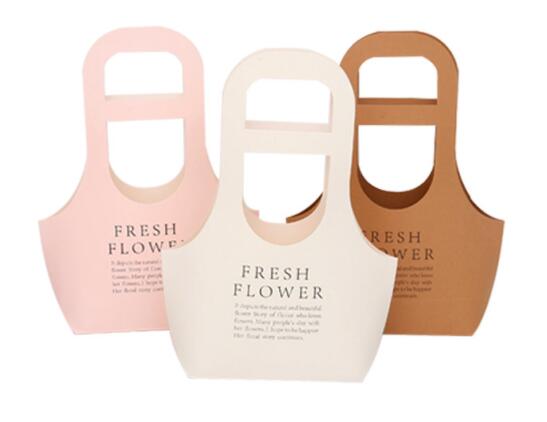 ODM Basket Shape Cardboard Gift Bags 31x10x41CM Kraft Paper Flower Bags