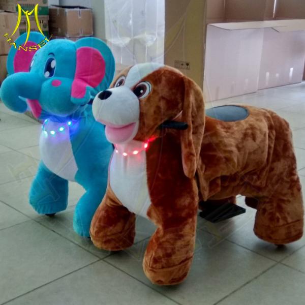 Hansel coin operated battery plush motorized animals for shopping mall for sale
