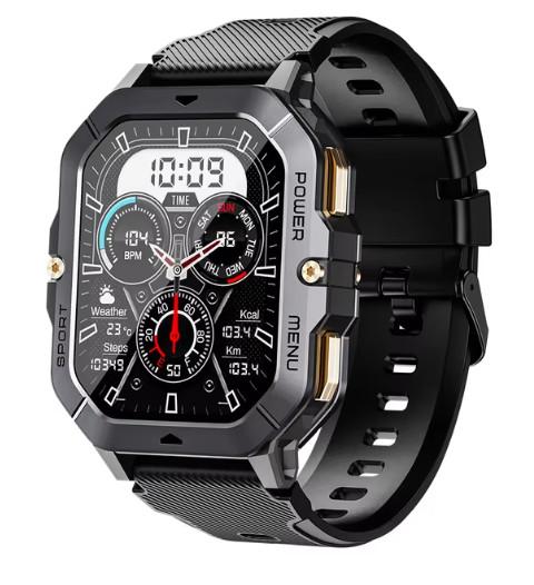 Les hommes appellent la santé en plein air C28 SmartWatch Moniteur de fréquence cardiaque étanche Fitness sportive