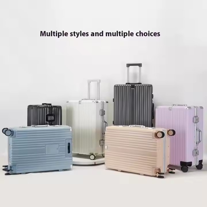 High-Value Unisex Multifunctional ABS+PC Trolley Case Waterproof Front Opening Travel Luggage Strong Password Box Suitcase