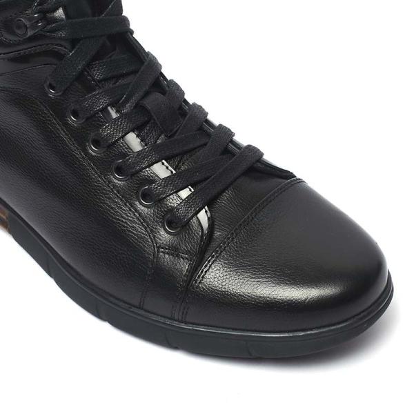 Adult Lace Up Anti Odor Black Genuine Leather Boots