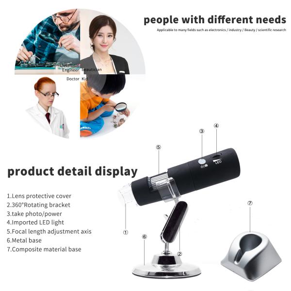 Monocular микроскопа 1080P HD 2MP 1000X USB Wifi оптически цифров СИД