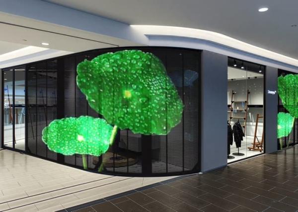 P3.9 High Brightness Transparent LED Grille Display Screen for Shop Window & Shopping Mall Digital Signage