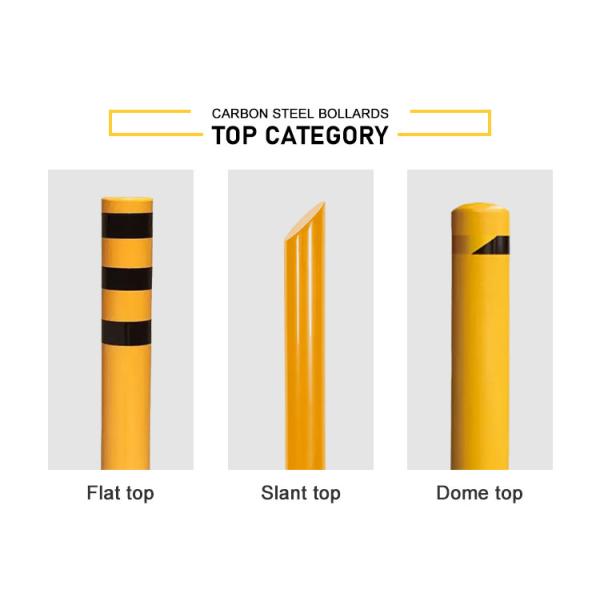 Australia Instalación estandarizada con tornillo Bollardo revestido de polvo amarillo con base redonda
