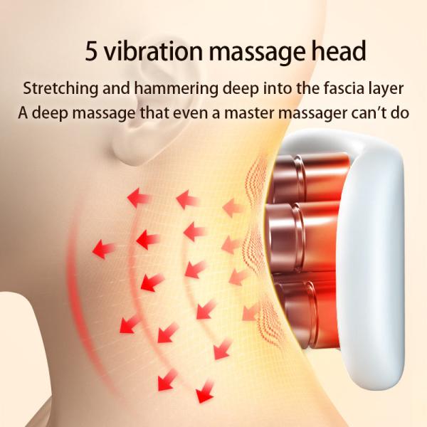 0.5 kg Customized Travel Smart Wireless U Shaped Electric Neck And Shoulder Massager With Heating Patch