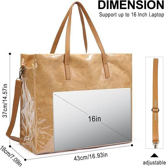 Sustainable Recyclable Tote Bag For Women, TPU Waterproof And Tyvek Paper Material Casual Shoulder Bag Handbag For Work, Travel, Gym