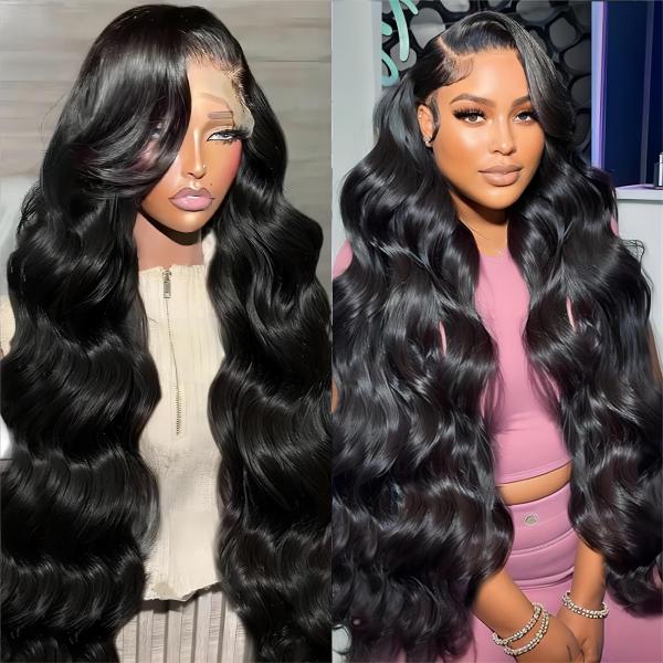 Virgin Hair Frontal Wig with Swiss Lace Openings and Raw Indian Hair