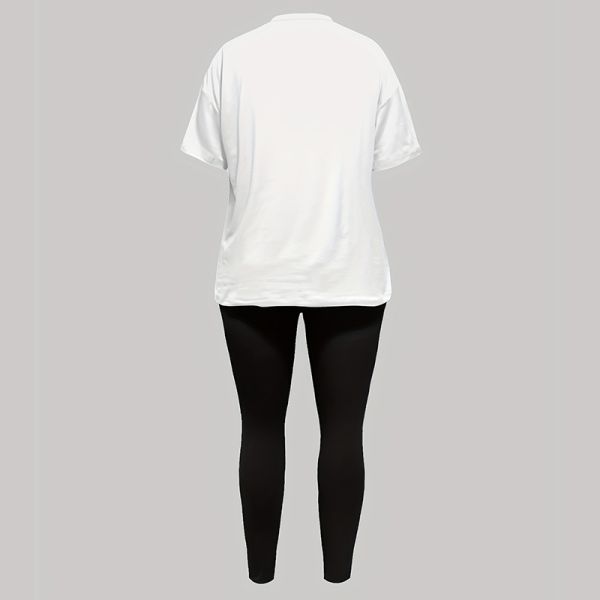 Casual Style Matching Sets Women XL XL L Black White Two Piece Set