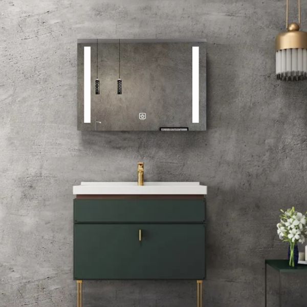 Hotel Frosted Edge Design 3 Color Change LED Anti Fog Bathroom Mirror