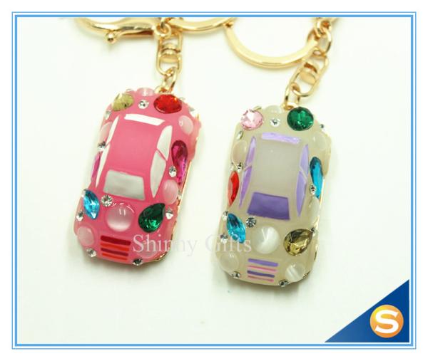 Wholesale Fashion Design Rhinestone Crystal Cars Key Chain Decoration Keychain For Women Car
