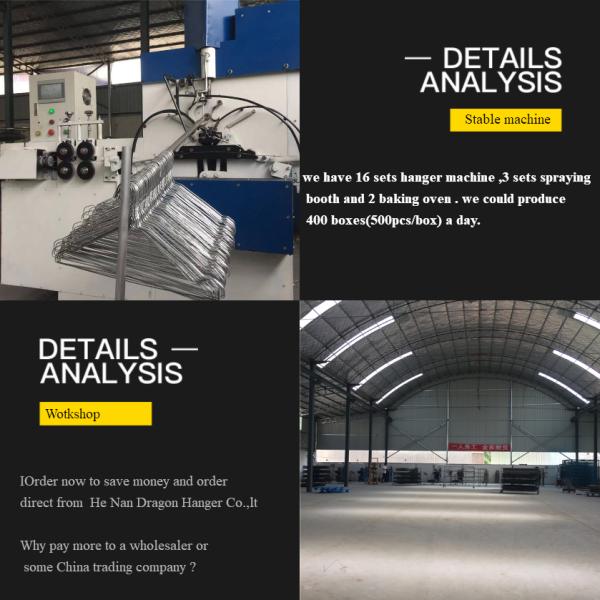 Painted Metal Clothes Wire Hanger 16 Inch Long 2.2mm Dia For Dry Cleaner