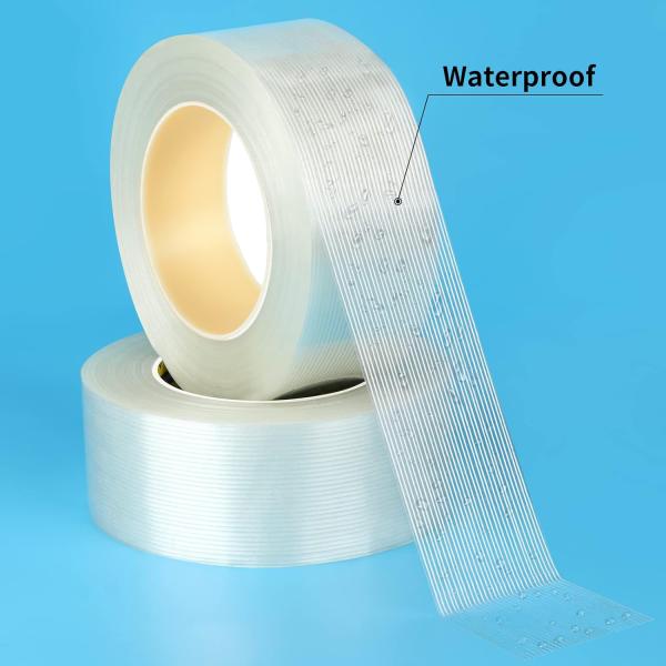 48mm Transparent Fiberglass Filament Tape For Holding Bi Directional Tape 0.15mm