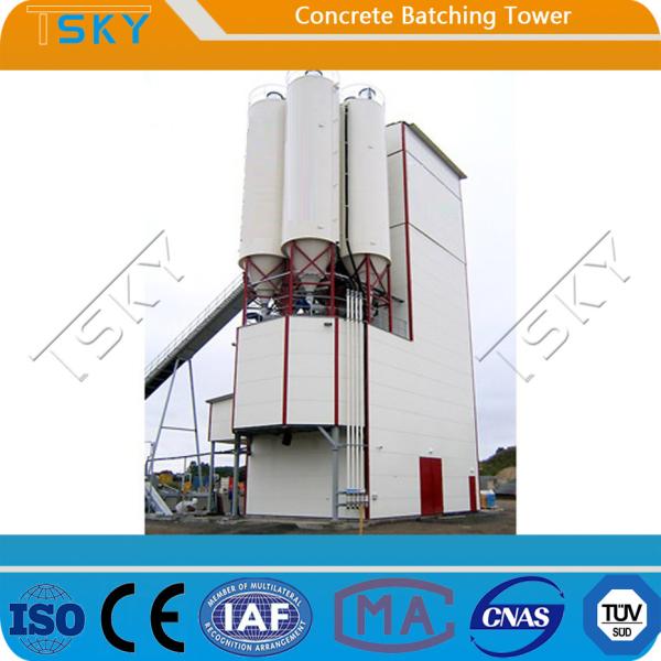 Skip Hoist Feeding Precast 15m³ Concrete Batching Plant