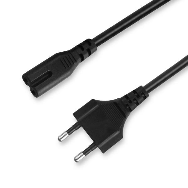 European 2 Pin Plug Power Supply Cable Cord PVC Material With C7 Connector