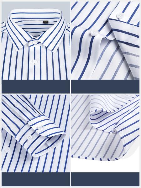 Camiseta de vestido casual masculino Malasia Botão de algodão para cima de escritório Uso de manga longa Mistura de seda