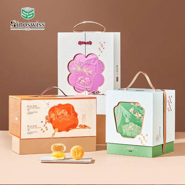 Luxury Gift Paper Boxes Packaging With Leather Ribbon Handle Foldable Box