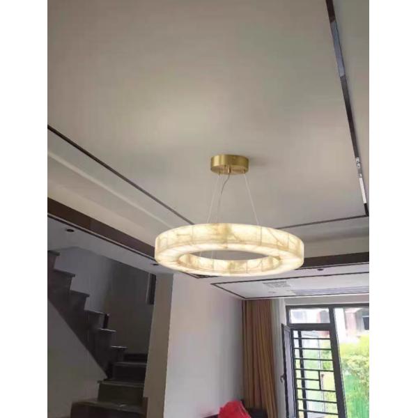 Специальное европейское современное уникальное кольцевое освещение белое естественное светодиодное алабастровое люстра для гостиной