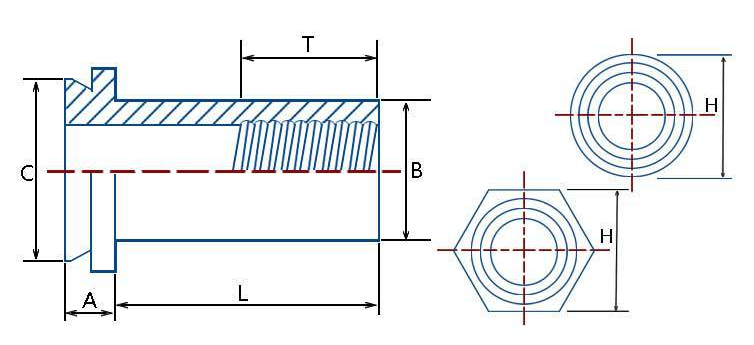 Stainless Steel Concealed Head Self Clinching Standoffs M3 M4 M5 M6 Customized