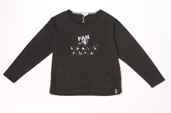 Black Elastic Ladies Casual Sweatshirts 95% cotton Long Sleeve Pullover Shirts