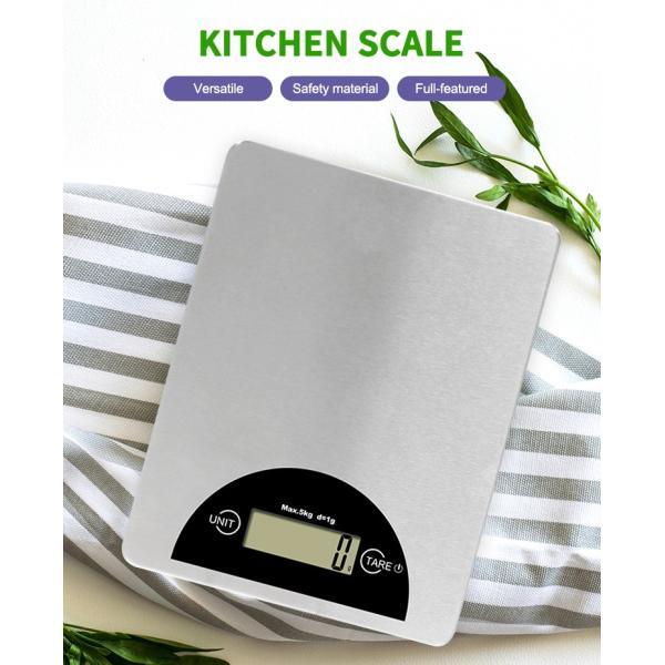 Steel Kitchen Scale Digital Kitchen Food Weighing Scale Electronic Weighing Scale 5Kg 1g