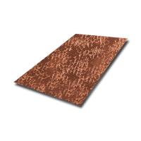 304 316 Vermelho Antigo Cobre Finish Chapa de aço inoxidável Com padrão de espinha de arenque Textura chapas de metal marteladas