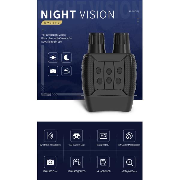 Hunter Forests Telescope Long-Range Digital Infrared Night Vision Binoculars Hunting Night Vision