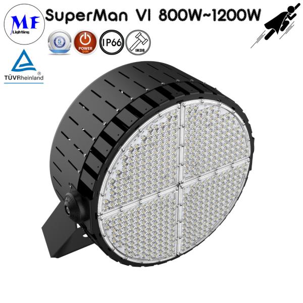 OEM ODM IP66 Iluminação esportiva de estádio à prova d'água Luz de inundação LED Ik10 300W-1200W Com atenuação para campo de golfe