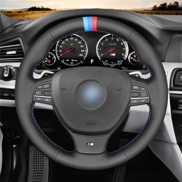 ONE Car ONE Template Black PU Leather Hand Sewing Steering Wheel Cover for BMW F10 523Li 525Li 2009 730Li 740Li 750Li