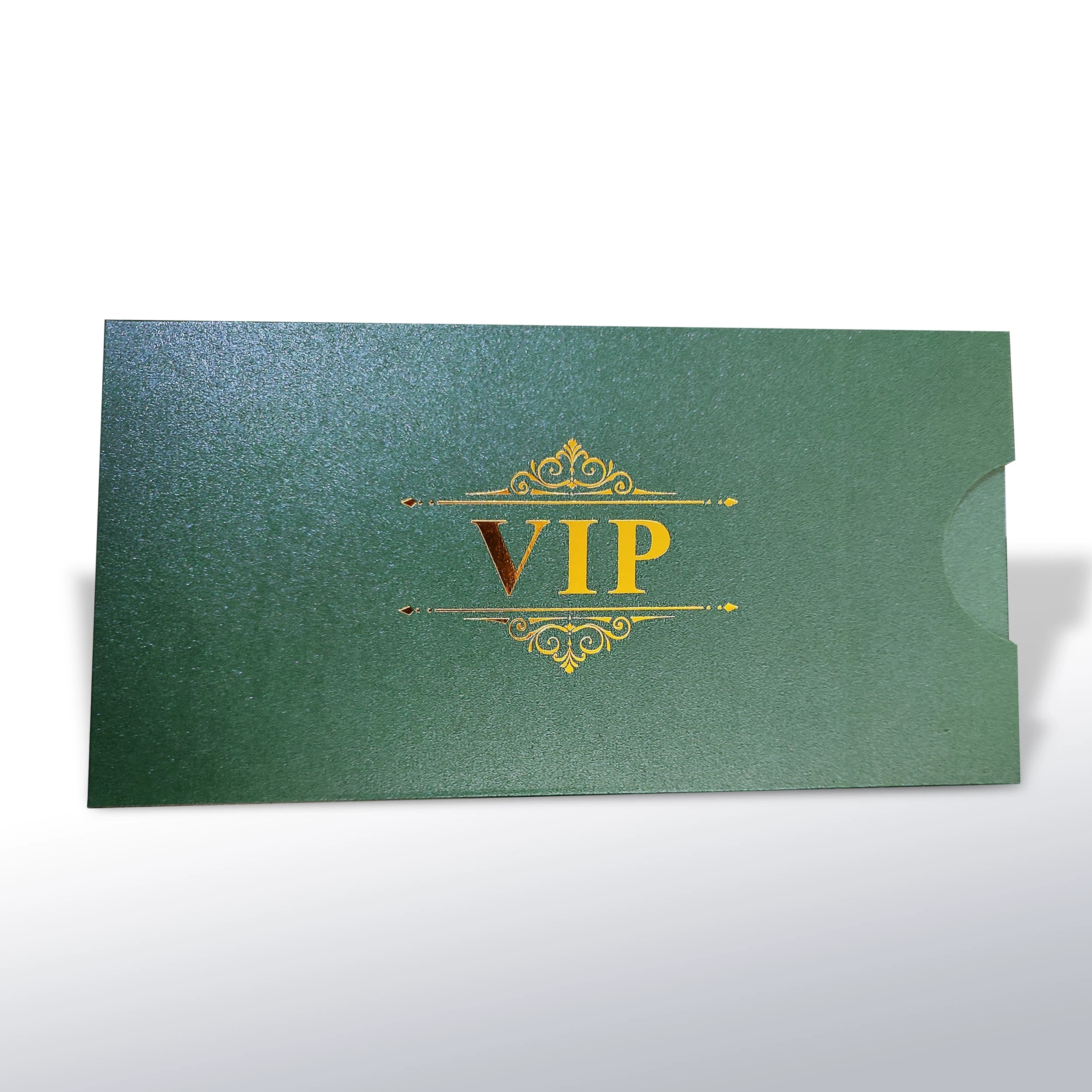 VIP Card Paper Sleeves With Gold Foil Stamping For Hotel Club