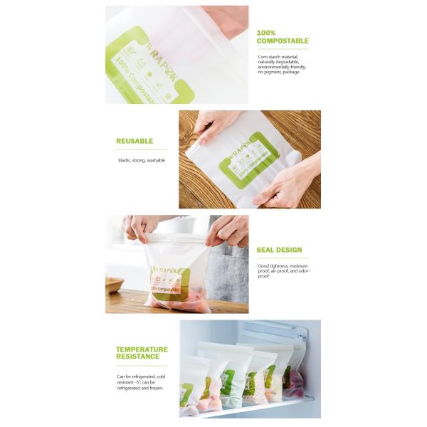 Eco PLA 100% Biodegradable Corn Starch Compostable Plastic Zipper Bag,Resealable PLA Biodegradable Poly D22/EPI PAC Bag